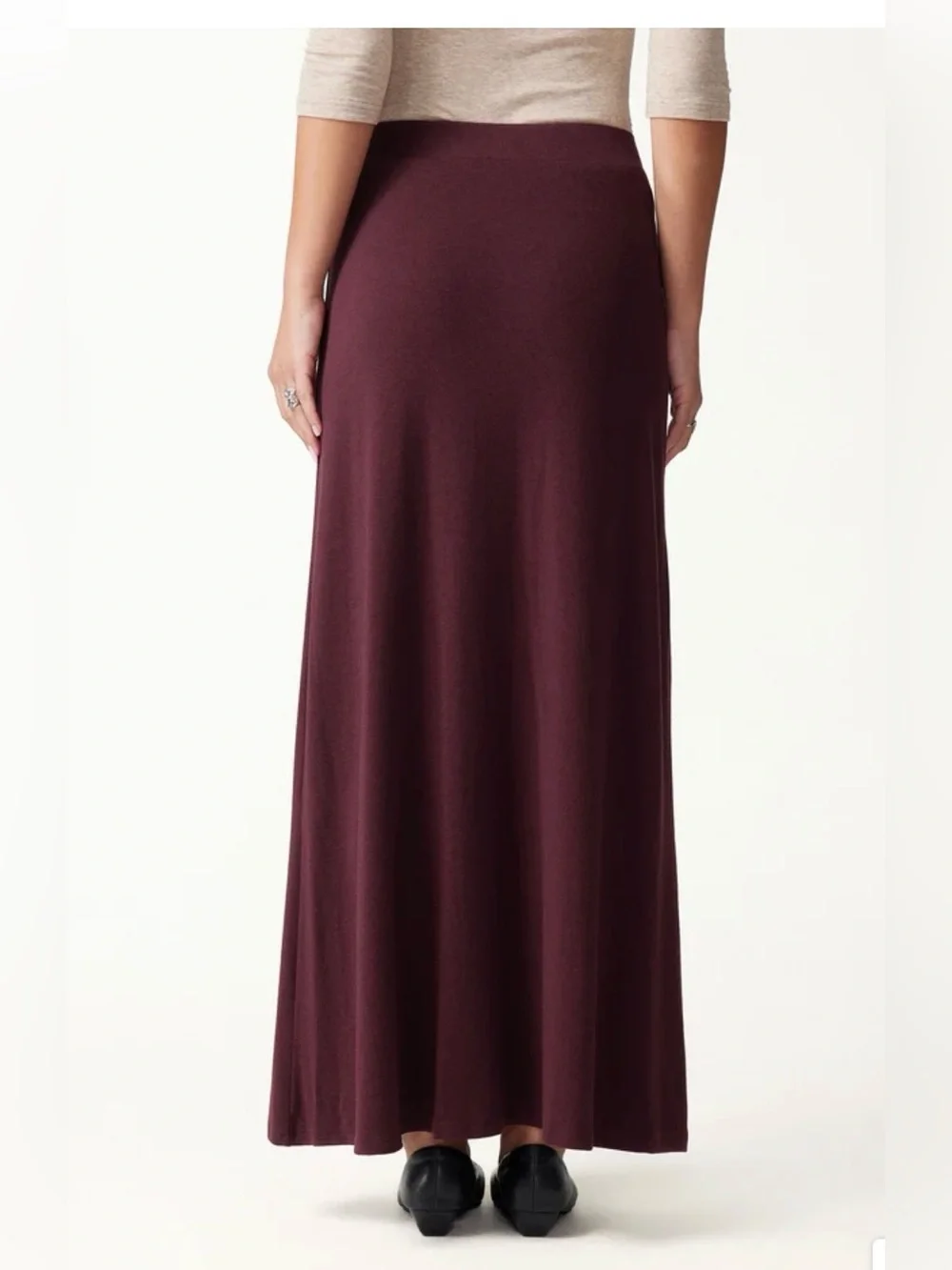 OGL Eco- Mousse High Rise A-Line Maxi Skirt Black , Large